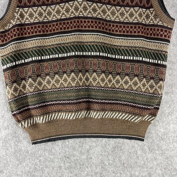 VTG Murano Sweater Vest Mens XL Wool Blend V Neck Italy Made Grandpa Academia - Picture 3 of 13